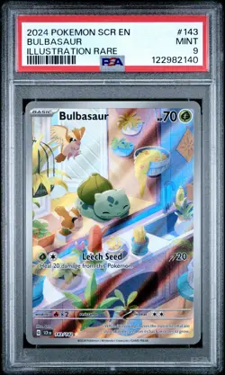 2024 POKEMON SCR EN-STELLAR CROWN ILLUSTRATION RARE #143 BULBASAUR PSA 9 - Image 1