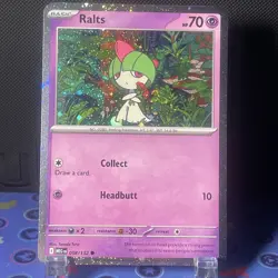 Pokemon Ralts 058/132 Cosmo Holo with SWIRL Mega Evolution Near Mint - Image 1