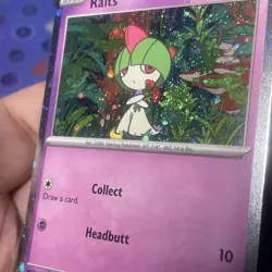 Pokemon Ralts 058/132 Cosmo Holo with SWIRL Mega Evolution Near Mint - Image 3