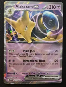 Alakazam ex 065/165 Scarlet & Violet 151 Double Rare Holo Pokemon TCG 2023 NM - Image 1