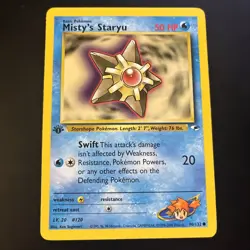 Misty's Staryu 90/132 Common Pokemon Gym Heroes 1st Edition - Image 1
