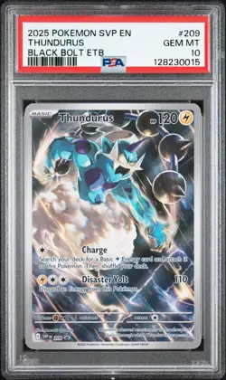 2025 POKEMON SVP EN-SV BLACK STAR PROMO #209 THUNDURUS PSA 10 - Image 1