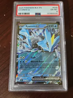 PSA 6 MINT 2025 Pokemon Black Bolt KYUREM EX #028 Holo #028 - Image 1