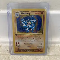 Pokemon TCG Machamp Holo Rare 1st Edition Base Set 8/102 - Image 1