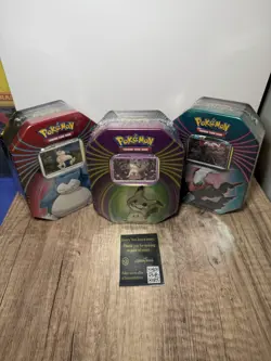 Pokemon Knock Out Snorlax, Mimikyu, Darkrai, Collector's Tin Factory Sealed Rare - Image 1