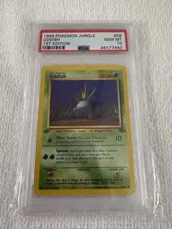 PSA 10 GEM MINT 💎 1999 POKEMON JUNGLE 1ST EDITION - ODDISH #58 ENGLISH - Image 2