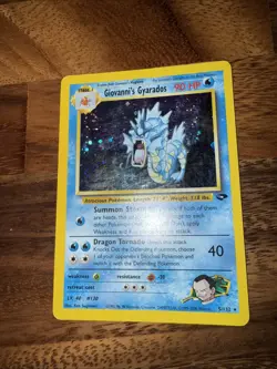 Pokemon TCG Giovanni's Gyarados Holo Swirl 5/132 Gym Challenge - Image 1