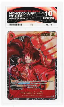 One Piece OP05 Monkey D. Luffy 1st Anniversary ST01-012 PSA 10 Gem Mint English - Image 1