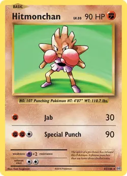 Hitmonchan 62/108 Non Holo Theme Deck Promo XY Evolutions Pokemon Card NM - Image 1