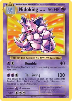 Nidoking 45/108 Non Holo Theme Deck Promo XY Evolutions Pokemon Card NM - Image 1