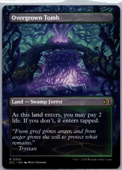 Overgrown Tomb Borderless #350 Rare - MTG Lorwyn Eclipsed ECL PACK FRESH - Image 2