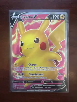 Pokemon TCG Vivid Voltage Pikachu v 170/185 Full Art Ultra Rare Card - Image 1
