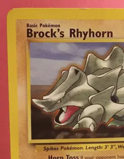 Pokemon TCG Brock's Rhyhorn 22/132 Gym Heroes Unlimited Regular Non-Holo Rare LP - Image 4
