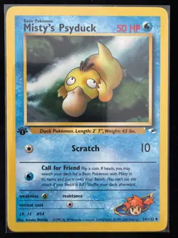 Misty’s Psyduck 1st Edition Gym Heroes 54/132 Pokemon Vintage WOTC - Image 1