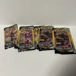 Pokemon Sword Shield Base Set + Rebel Clash Mini 3-card Booster Pack (Lot of 10) - Image 1