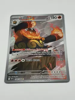 Pokemon TCG Scarlet & Violet White Flare Emboar Illustration Rare Card 098/086 - Image 1