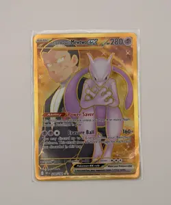 Team Rocket's Mewtwo EX Destined Rivals 240/182 Hyper Rare EX Pokemon TCG Card - Image 1