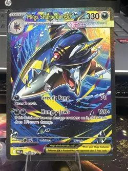 Mega Sharpedo ex 127/094 Special Illustration SIR Pokemon Phantasmal Flames - Image 1