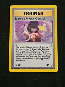 Pokemon TCG Sabrina's Psychic Control #121/132 Gym Challenge 1st Edition - Image 1