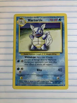 Pokemon TCG Wartortle Base Set, Unlimited Uncommon Card 42/102 NM Condition - Image 1