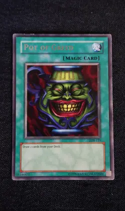 Yugioh! LP Pot of Greed - LOB-119 - Rare - Unlimited Edition Lightly Played, Eng - Image 1