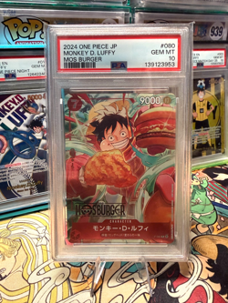 PSA10 GEM MINT Monkey D. Luffy P-080 MOS Burger Promo One Piece Card 2024 JP - Image 2
