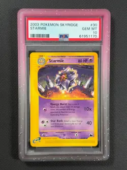 PSA 10 Starmie 30/144 NON HOLO Pokemon Card WOTC Skyridge Non Holo Rare GEM MINT - Image 1