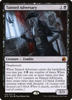 MID TAINTED ADVERSARY 1x Rare Magic Innistrad Midnight Hunt MTG EX - Image 1