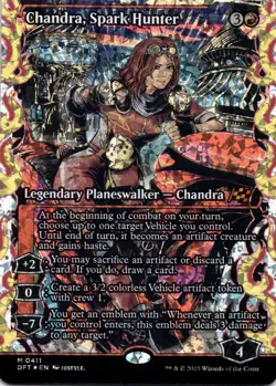 Chandra, Spark Hunter FRACTURE FOIL SHOWCASE Aetherdrift Magic MTG NM - Image 1