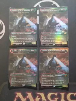 MTG PLAYSET 4X FOIL Godzilla, rey de los monstruos / Zilortha - SPANISH EX - Image 1