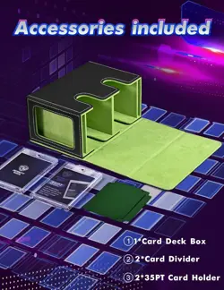 MTG Deck Box with 2 Commander Display, Double Deck Box for 280+ Single Sleeved C - Image 3