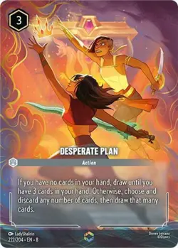 Near Mint Lorcana Desperate Plan - 222/204 - Enchanted - Holofoil Reign of Jafar - Image 1