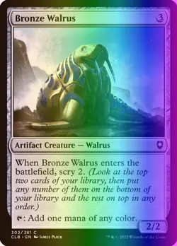 MTG Bronze Walrus (302/1080) Commander Legends Battle for Baldur's Gate LP FOIL - Image 1