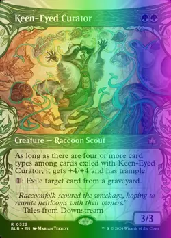 MTG Magic the Gathering Keen-Eyed Curator (322/427) Bloomburrow LP FOIL - Image 1