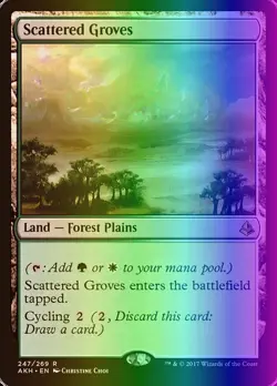 MTG Magic the Gathering Scattered Groves (247/347) Amonkhet LP FOIL - Image 1