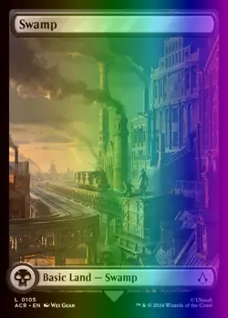 MTG Magic the Gathering Swamp (105/315) Assassin's Creed LP FOIL - Image 1