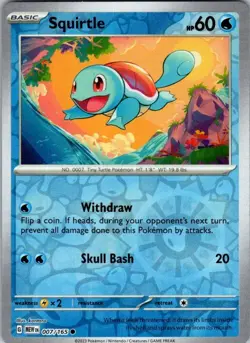 Pokemon | SV: Scarlet & Violet 151 | Squirtle - | 007/165 | Reverse Holo | NM - Image 1