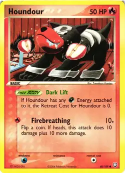 Pokemon TCG Houndour 60/109 Team Rocket Returns Common VLP - Image 1