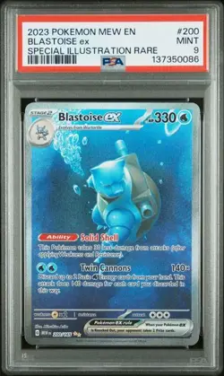 PSA 9 MINT Blastoise ex 200/165 Sv: Scarlet & Violet 151 Holo Pokemon 2023 - Image 1