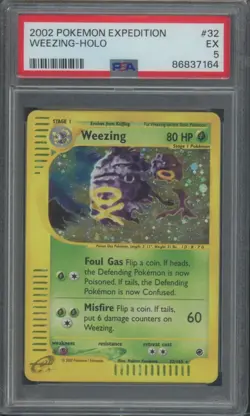 Pokemon TCG Weezing 32/165 Expedition Holo Rare PSA 5 - Image 1