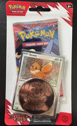Pokemon Destined Rivals EEVEE PROMO CHECKLANE Blister Pack - BOOSTER + PROMO NEW - Image 1