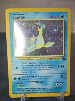 Lapras 10/62 Holo Rare Pokemon 1999 Fossil MP condition - Image 1