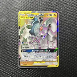 Pokemon TCG Arceus & Dialga & Palkia GX Tag Team Holo Rare Card 156/236 DMG - Image 1