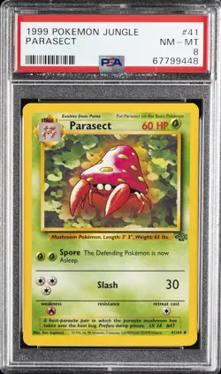 1999 POKEMON JUNGLE #41 PARASECT PSA 8 - Image 1