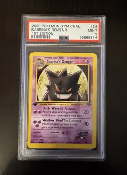 Pokemon TCG Sabrina's Gengar Gym Challenge 29/132 1st Edition Rare Card PSA 9 - Image 1