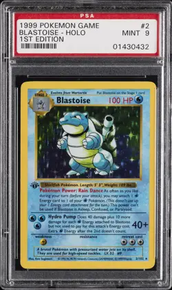 1999 POKEMON BASE SET 1ST EDITION #2 BLASTOISE-HOLO PSA 9 - Image 1