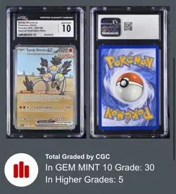 Pokemon Paradox Rift 250/182 Sandy Shocks ex 2023 SIR Fighting CGC 10 GEM MINT - Image 1