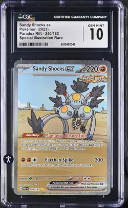 Pokemon Paradox Rift 250/182 Sandy Shocks ex 2023 SIR Fighting CGC 10 GEM MINT - Image 2