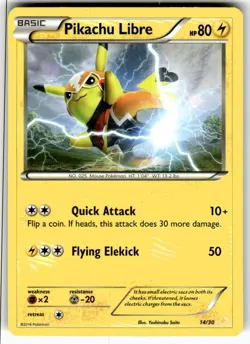 Pikachu Libre 14/30 XY Trainer Kit: Pikachu Libre & Suicune Non-Holo Pokemon NM - Image 1