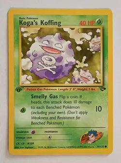 Pokemon - Koga's Koffing - Gym Challenge 79/132 1st Edition - Common - NM - Image 1